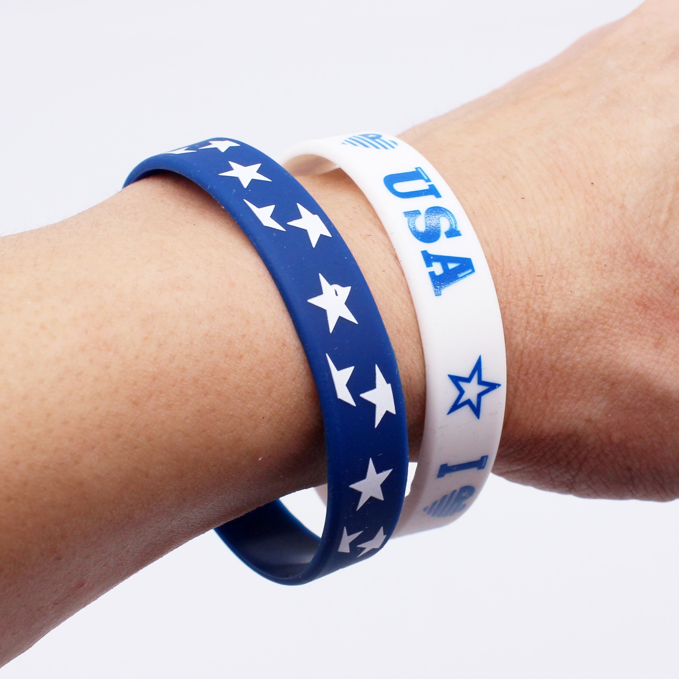 5pcs American Flag Silicone Wristbands Set, Multi-Color